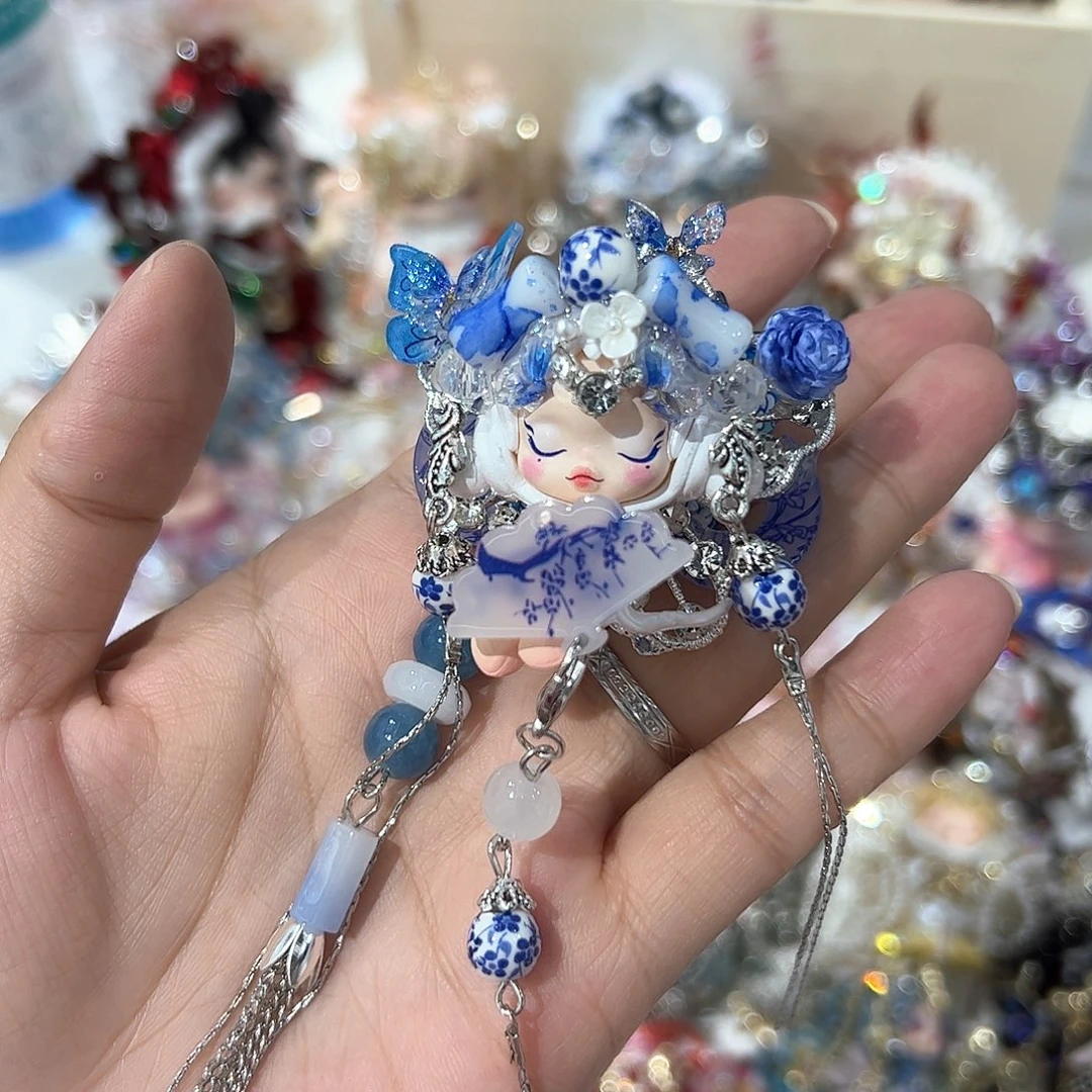 毛绒青花瓷改娃流苏