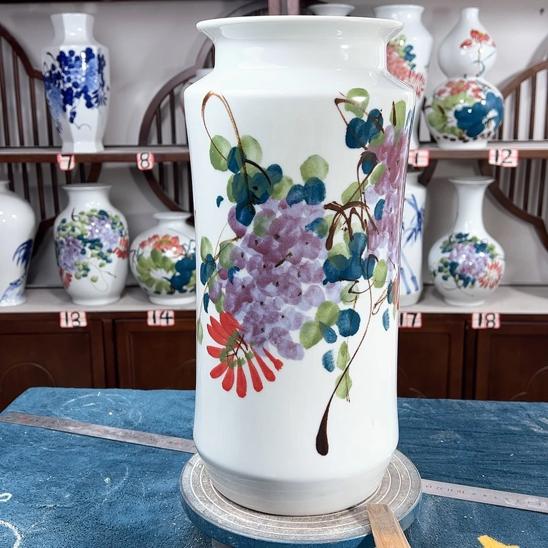摆件景德镇陶瓷书紫藤