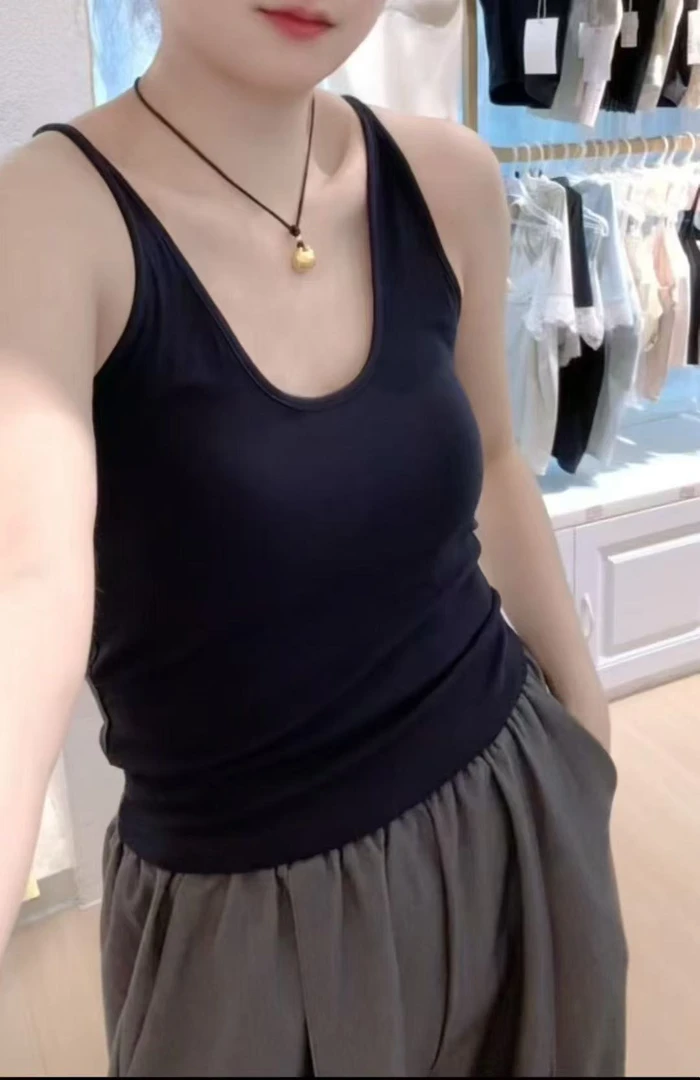 3692#早秋美背吊带背心女内搭可外穿辣妹修身打底性感上衣