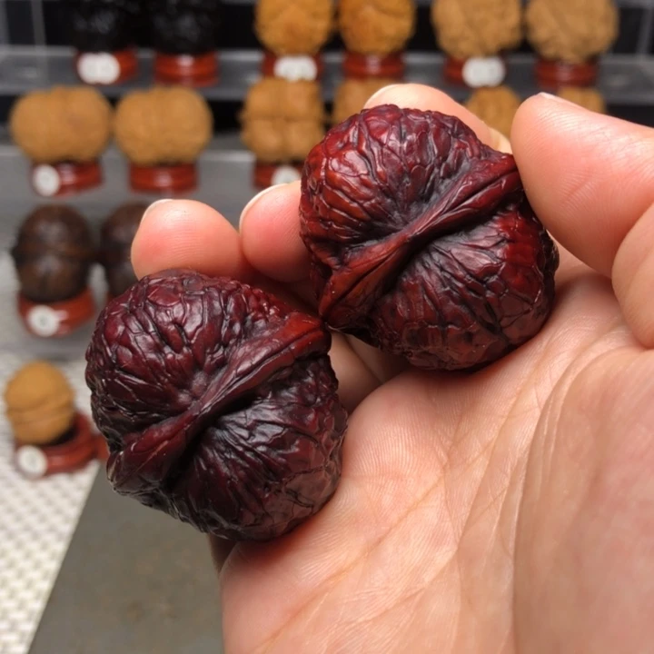 文玩核桃把件17金锭子