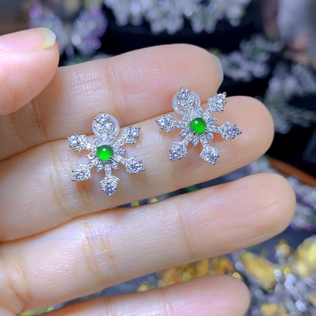 翡翠颈饰银S925镶嵌天然翡翠