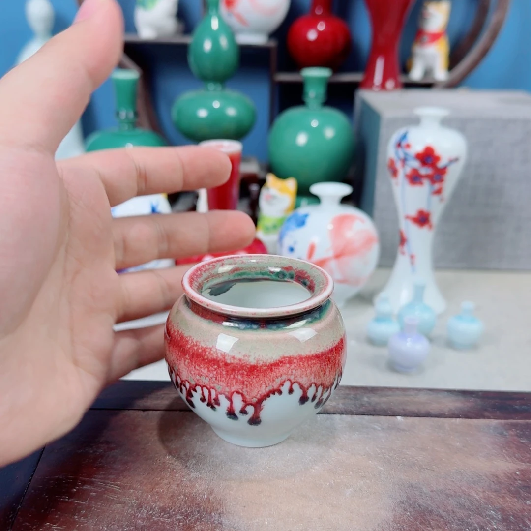 陶瓷手工小花器摆件