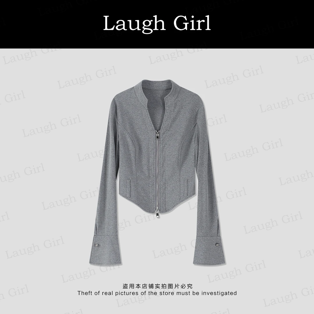 楚楚君 Laugh girl【个性风向】鱼骨ins双拉链收腰外套 WL53273J