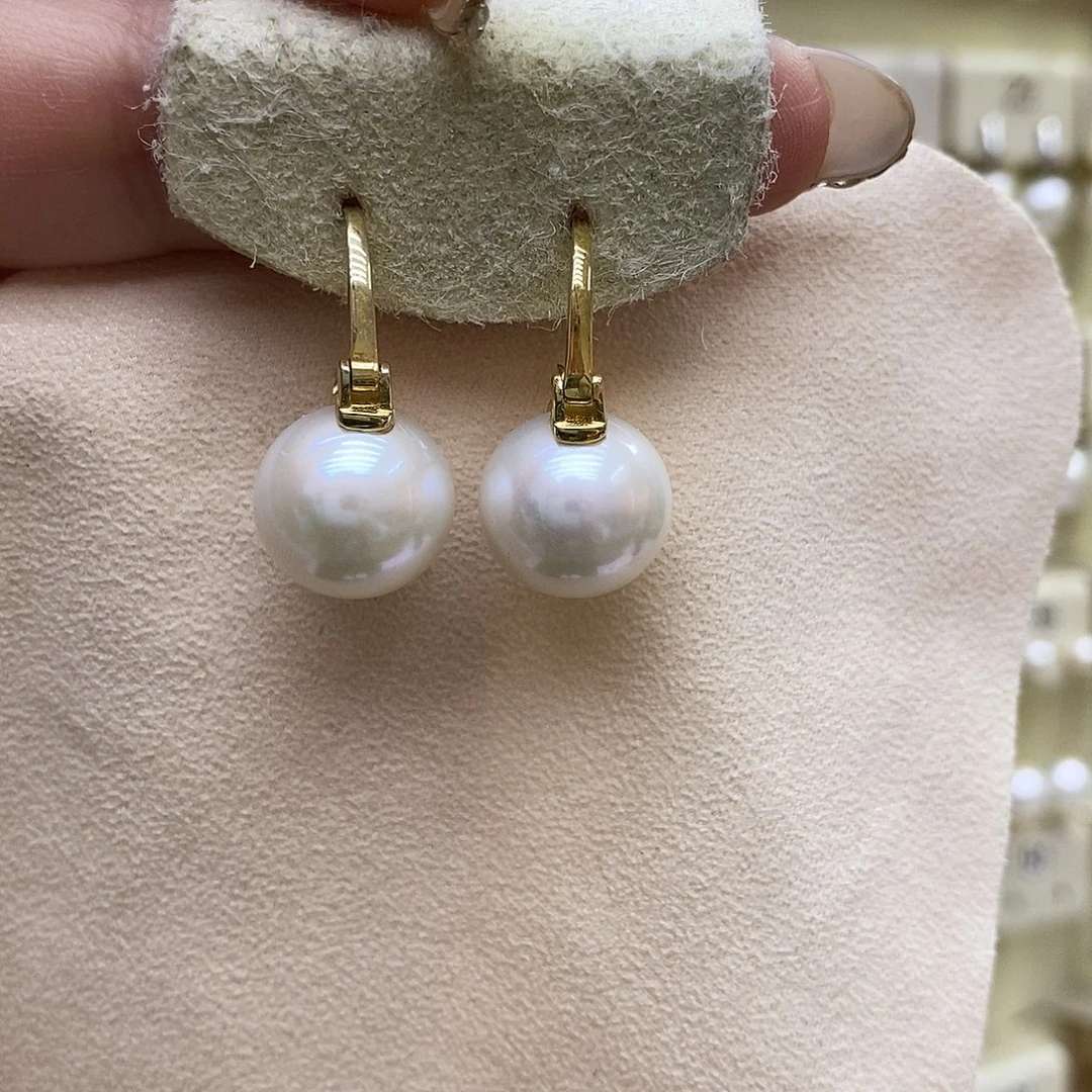 淡水珍珠耳饰银S925镶嵌