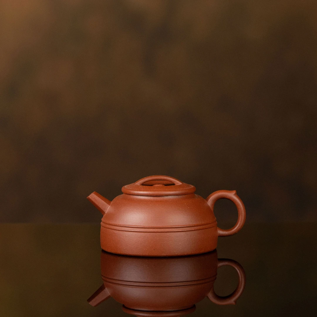 【利贞l束腰圆钰】原矿红泥 约120cc 手工制 宜兴紫砂壶 茶具MHSF
