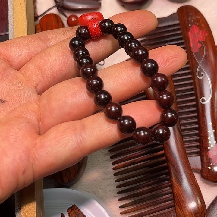 红酸枝木类檀木手机链