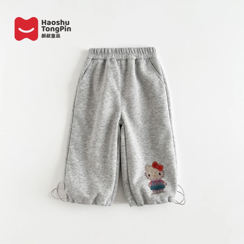 【现货】郝叔童品秋季新款2025女童时尚洋气韩版抽绳针织长裤YS5330