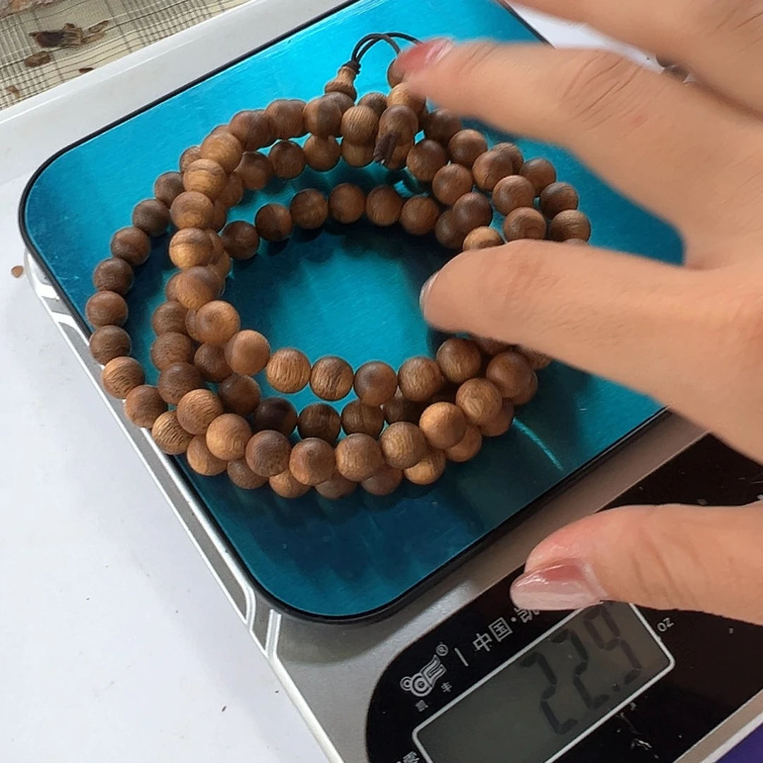 手串沉香越南芽庄黄棋野料手串0.8 圆珠多圈 随行 多样性发一