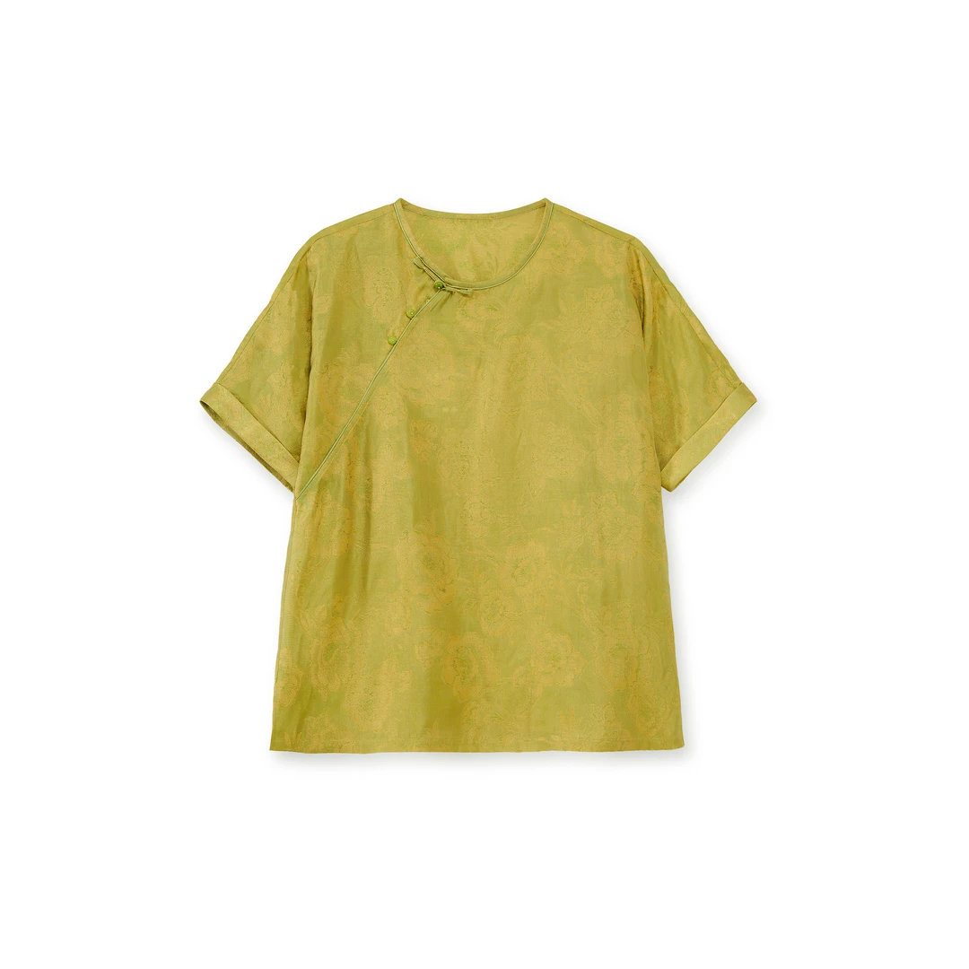 金蔓-YZ250726新中式桑蚕丝中国风复古时尚气质百搭女装