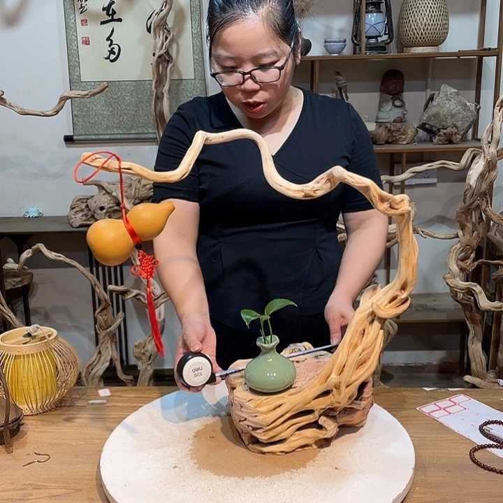香榧木杜鹃根根艺摆件13