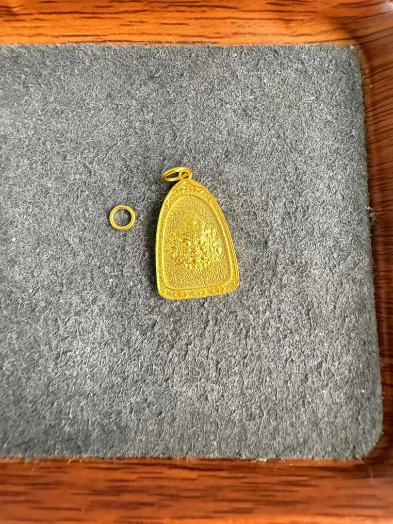 足金999 古法工艺黄财神吊坠