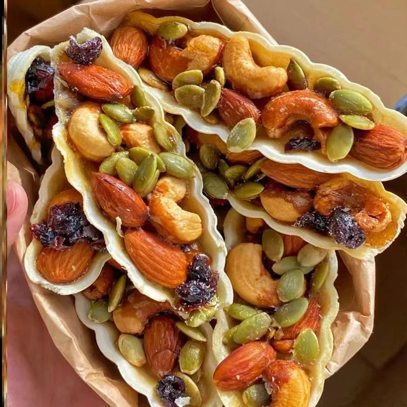 坚果小船酥薄脆饼干小叶酥坚果脆每日坚果零食巴旦木核桃腰果