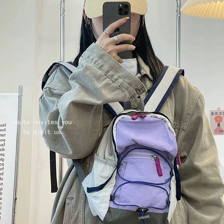 轻薄聚酯纤维可爱登山包学生书包轻便旅行包户外小背包