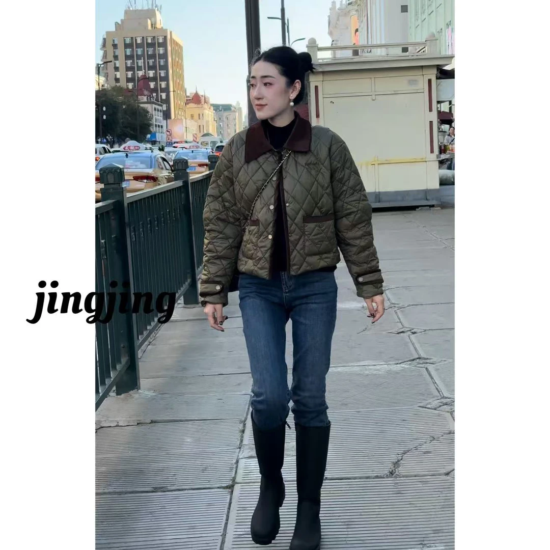 秋季新款休闲百搭翻领棉服(0772)