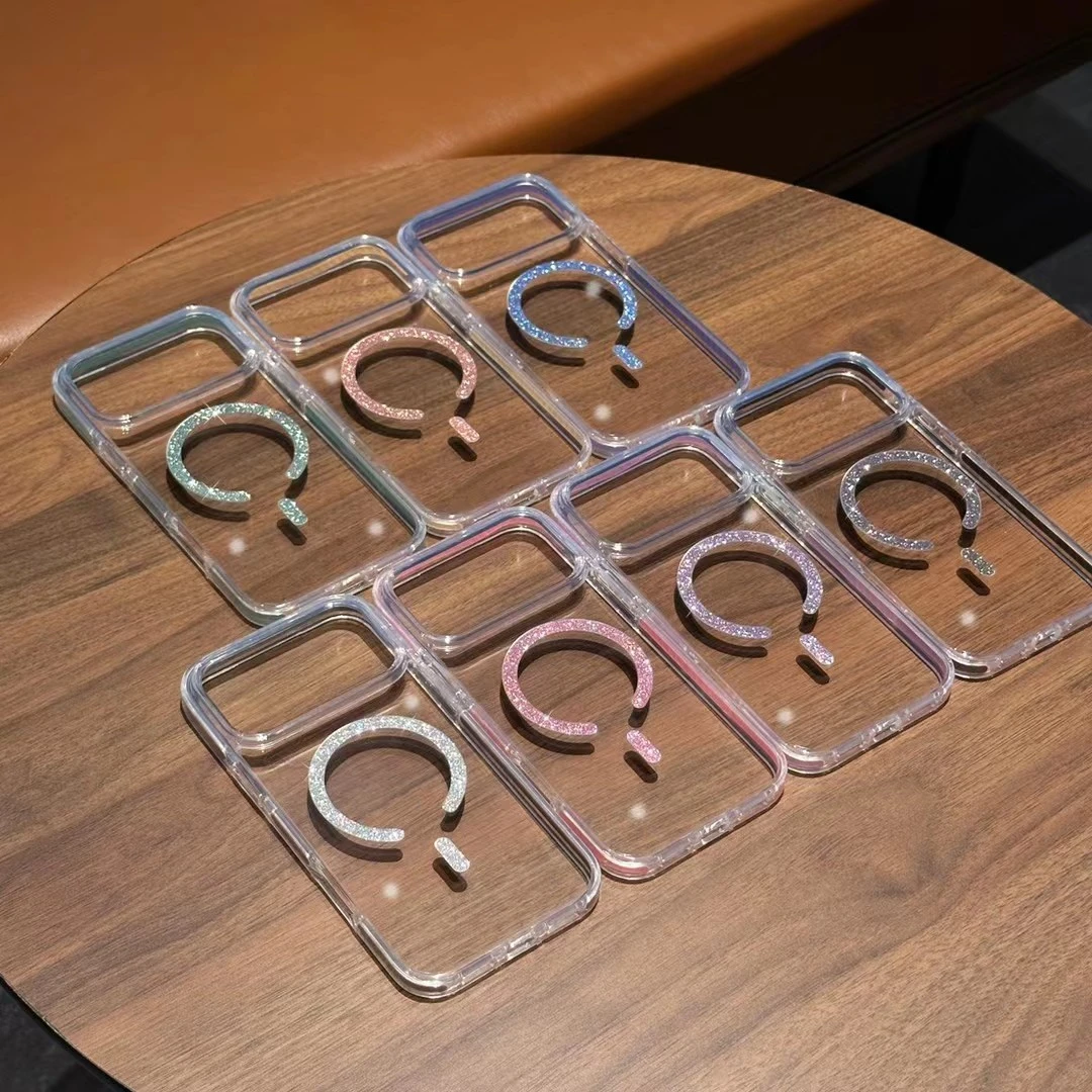 闪粉磁吸无线充电适用苹果17promax高透手机壳iPhoen16/15/1413套