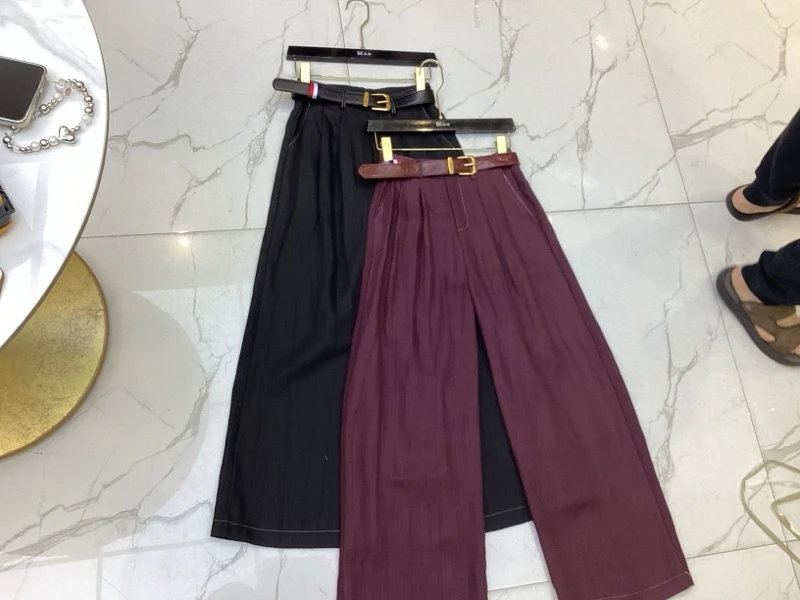 【深圳南油】人棉亚麻夏款长裤/配腰带/6128