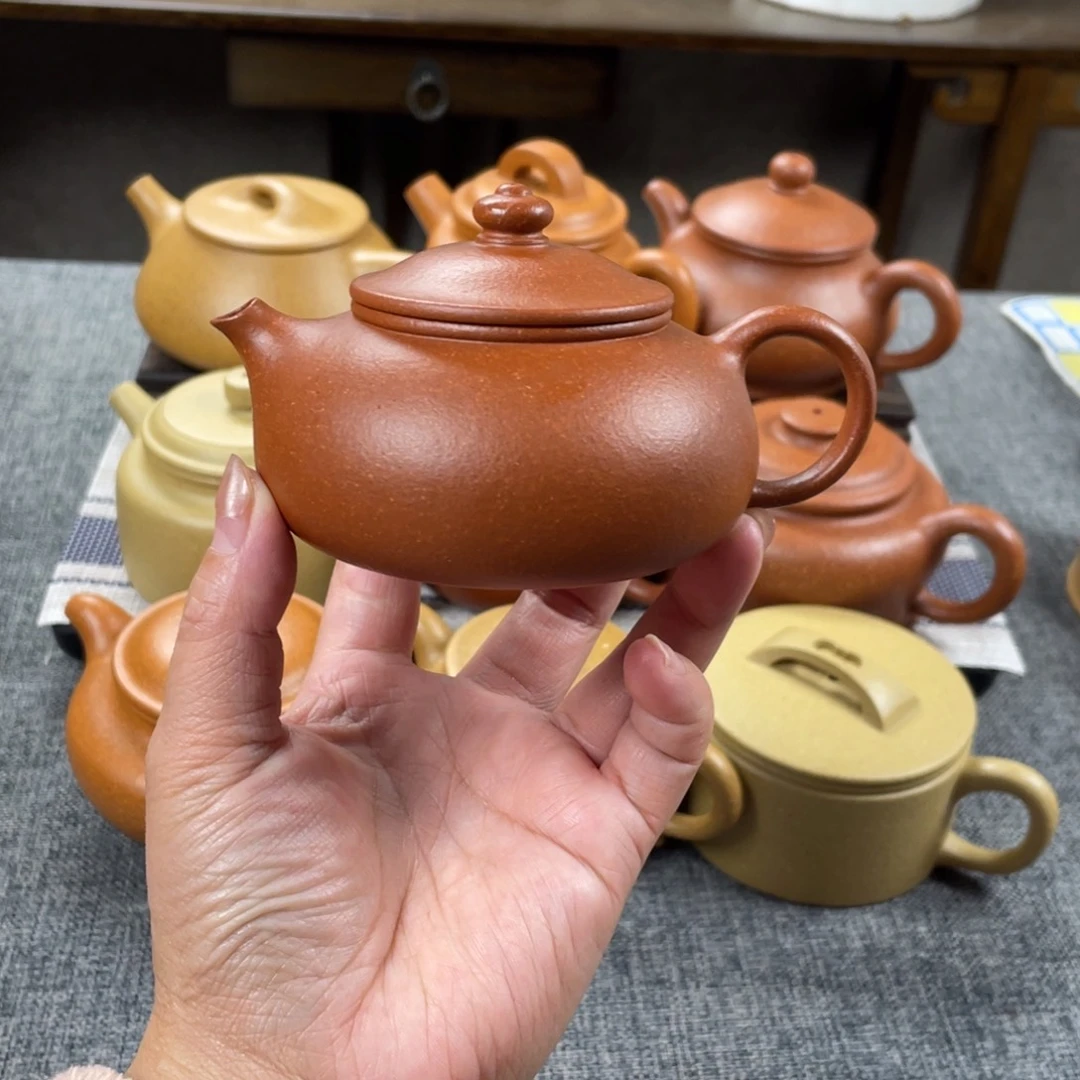 茶壶紫砂红降坡寒江全手40目150