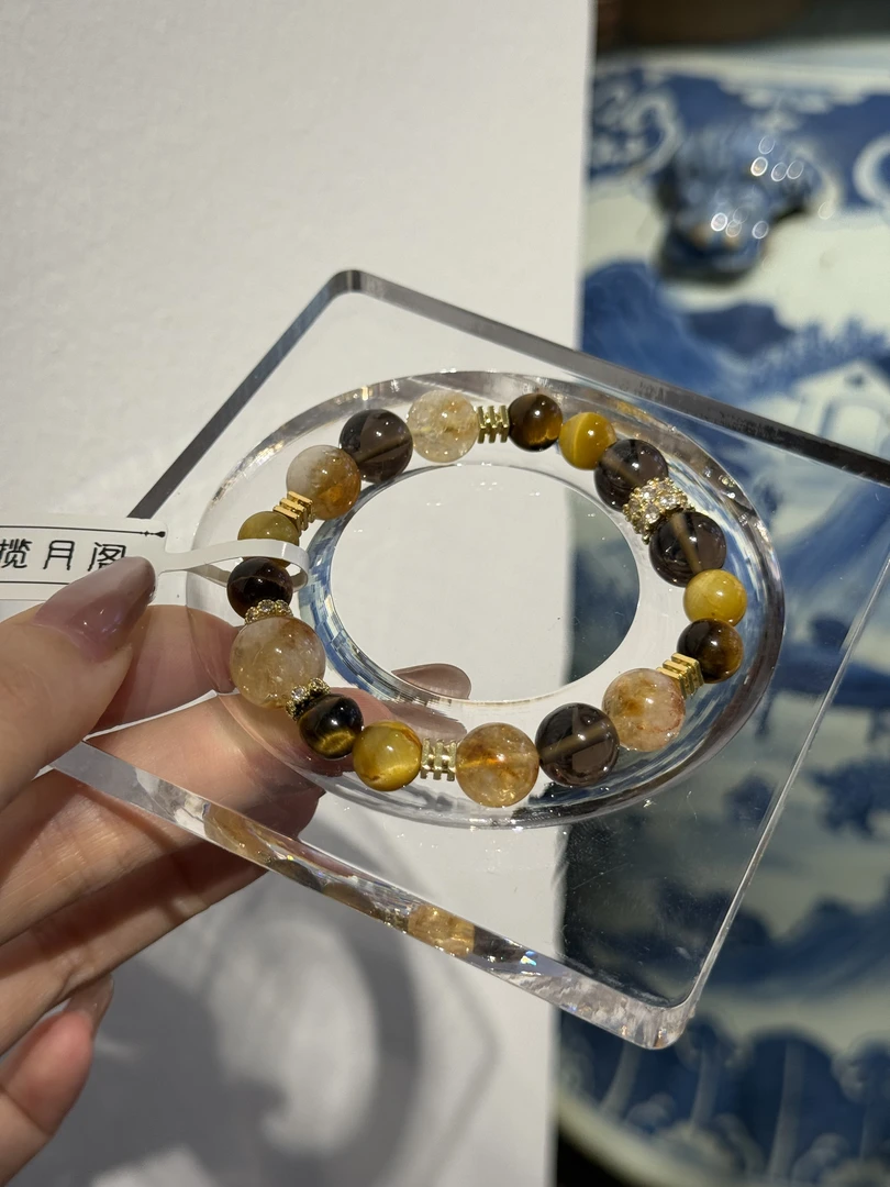 天然黄塔虎眼晶手串