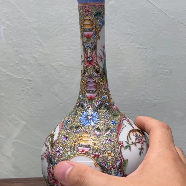 @***玲摆件瓷器艺术品摆件斗彩