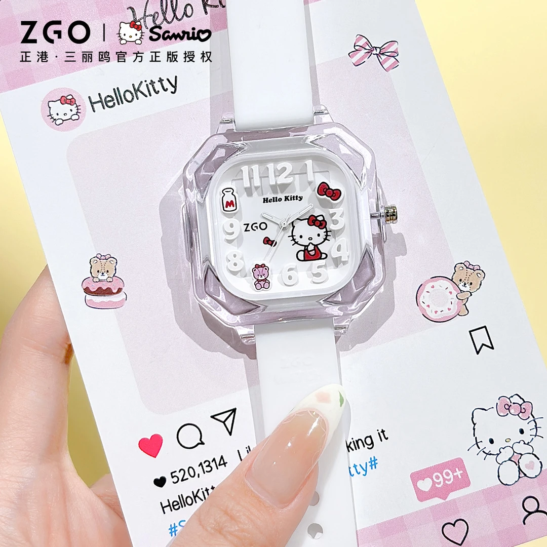 正港凯蒂猫学生手表女三丽鸥hellokitty防水运动学生专用女士手表