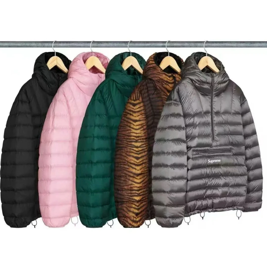 Supreme FW25下摆抽绳设计纯色半拉链连帽美式潮流羽绒服