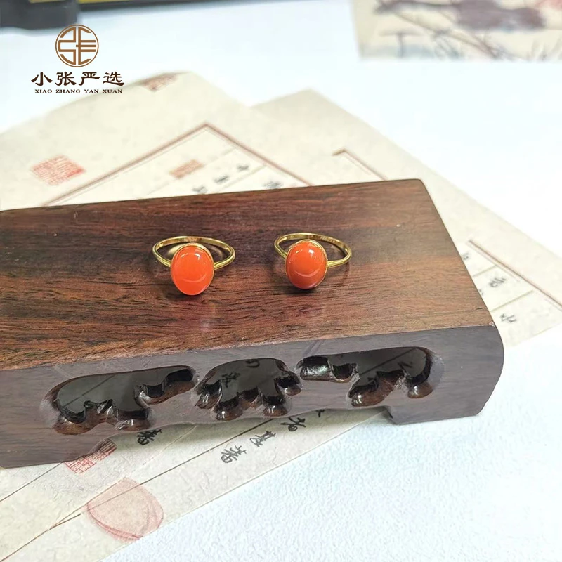 【小张严选】HR52802 南红蛋面戒指 10*8mm 多样发其一