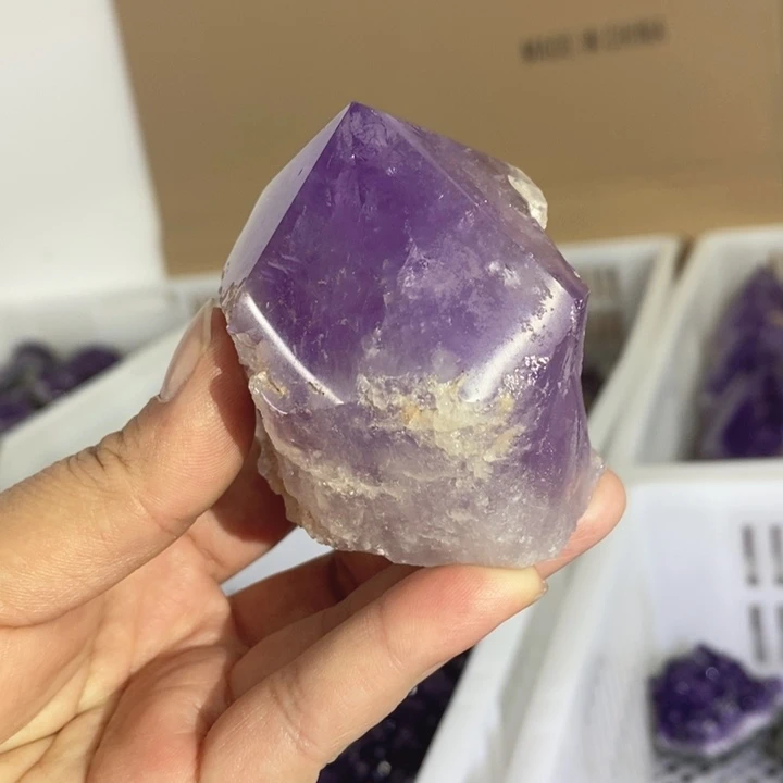 未镶嵌珠宝半成品水晶紫晶柱