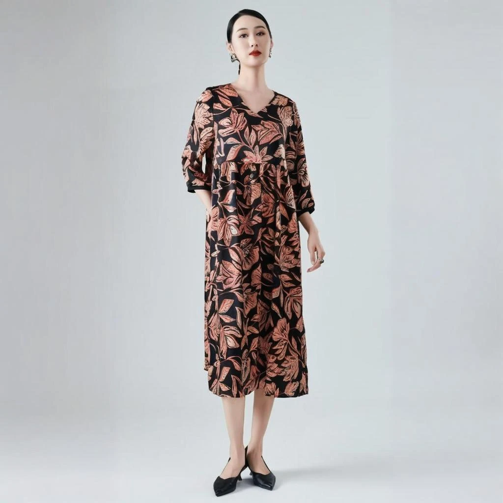 新款时尚轻奢宽松气质显瘦连衣裙255212