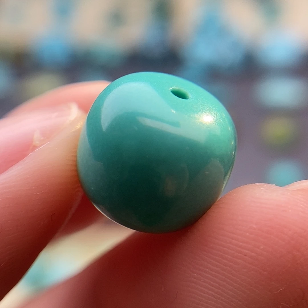 绿松石未镶嵌大墩子12.9mm