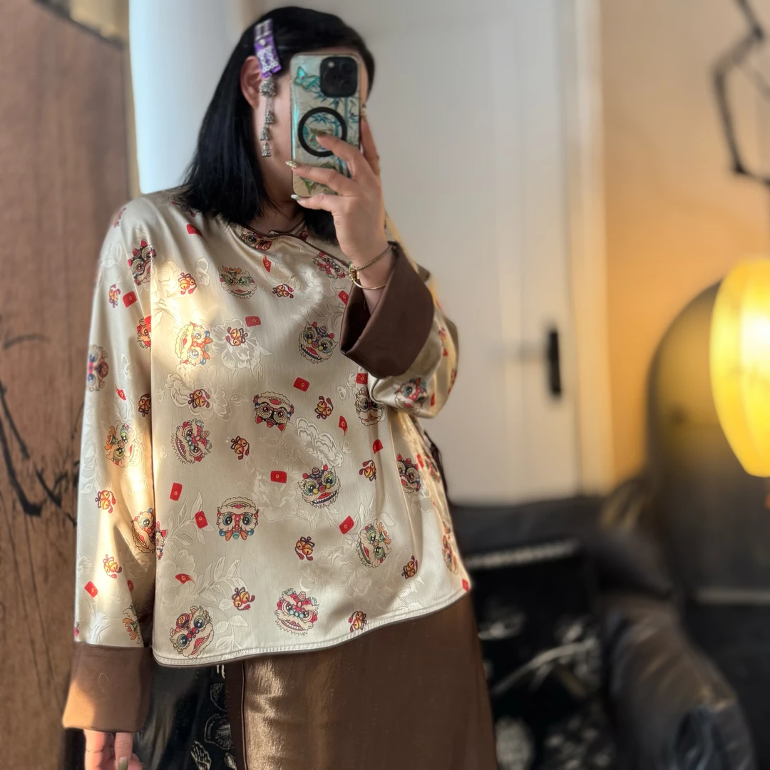 【醒狮葫芦】新中式国风小众轻奢百搭休闲时尚ins穿搭打底衬衫