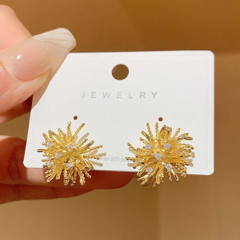 合金耳饰 烟花耳钉小众高级感韩系百搭简约时尚