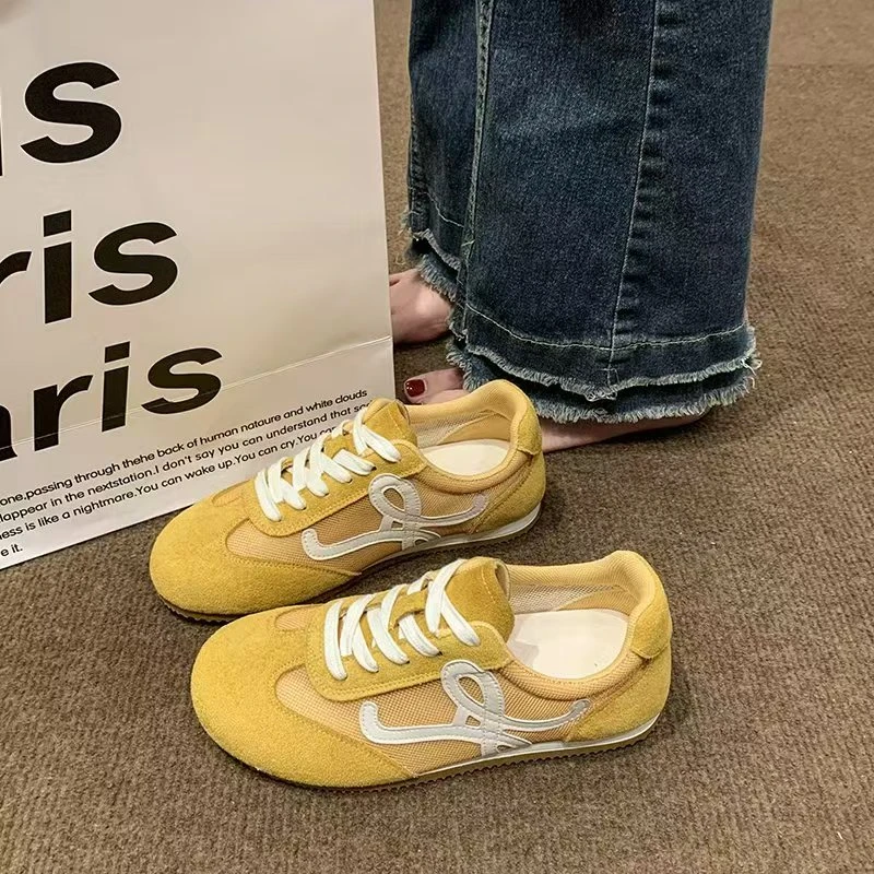 网面德训鞋女2025年夏季新款平底百搭休闲阿甘鞋薄款透气运动a707