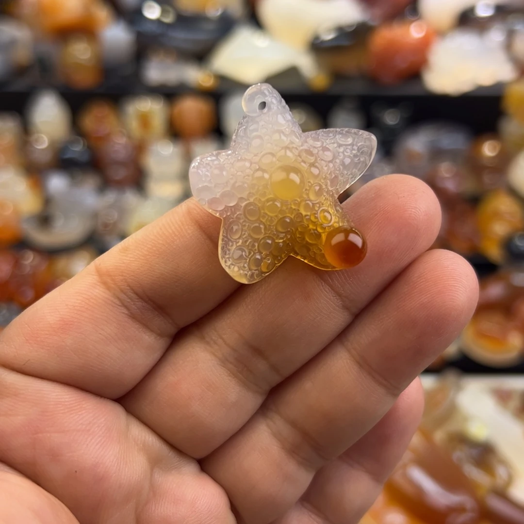 未镶嵌摆件手玩件定制玛瑙海星