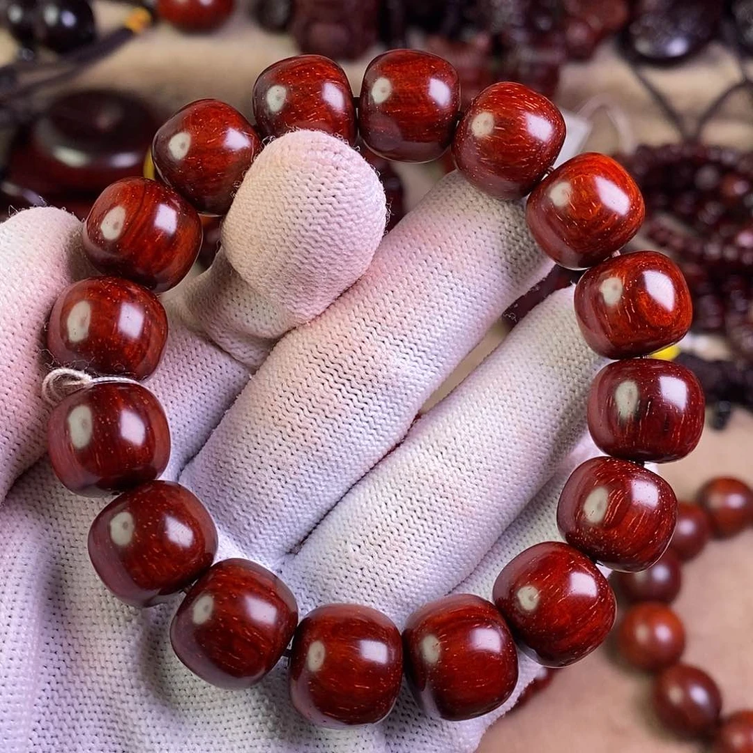 小叶紫檀手串/手链天**爱无胶无蜡14水波鳞底