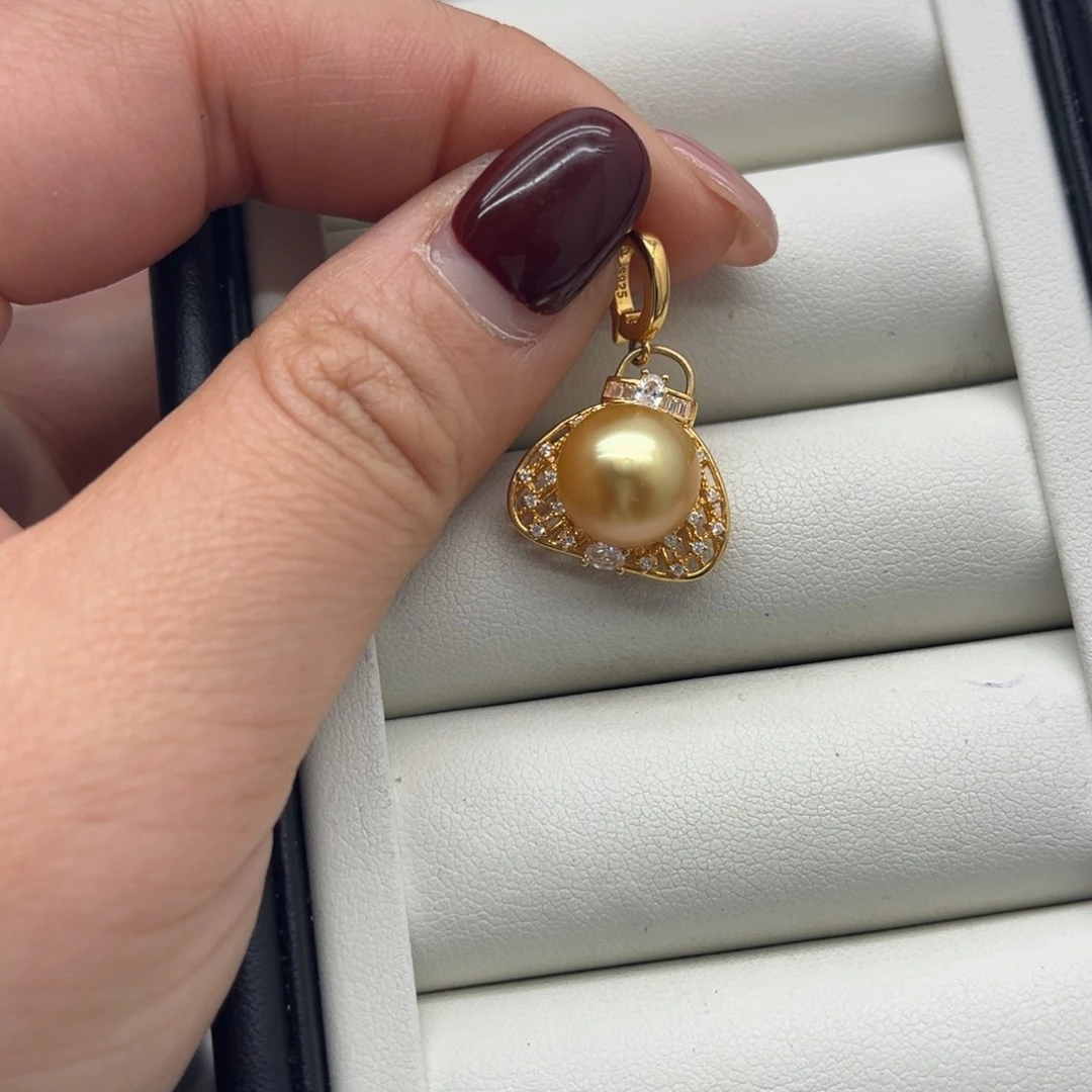 海水珍珠吊坠(不含链)银S925镶嵌