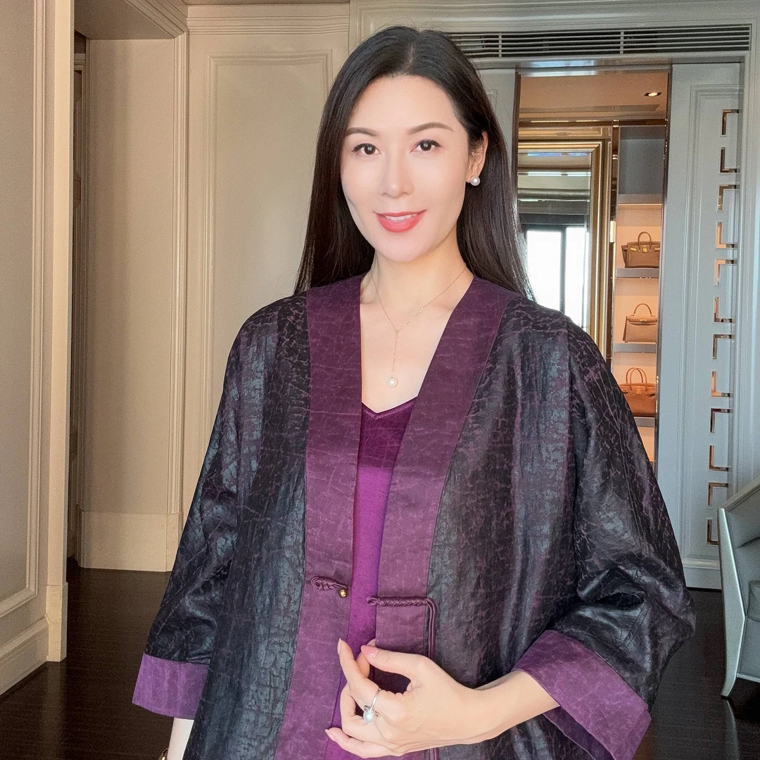 【逸致】紫龟重缎香云纱国风外套CD2167837