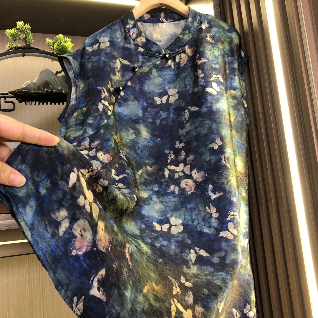 【梦幻蝶】新中国风新中式6A级香云气质短袖上衣