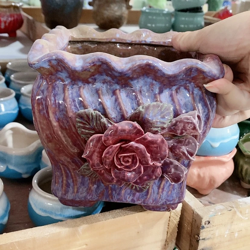 【闪购商品】红陶陶瓷花盆，多肉花盆