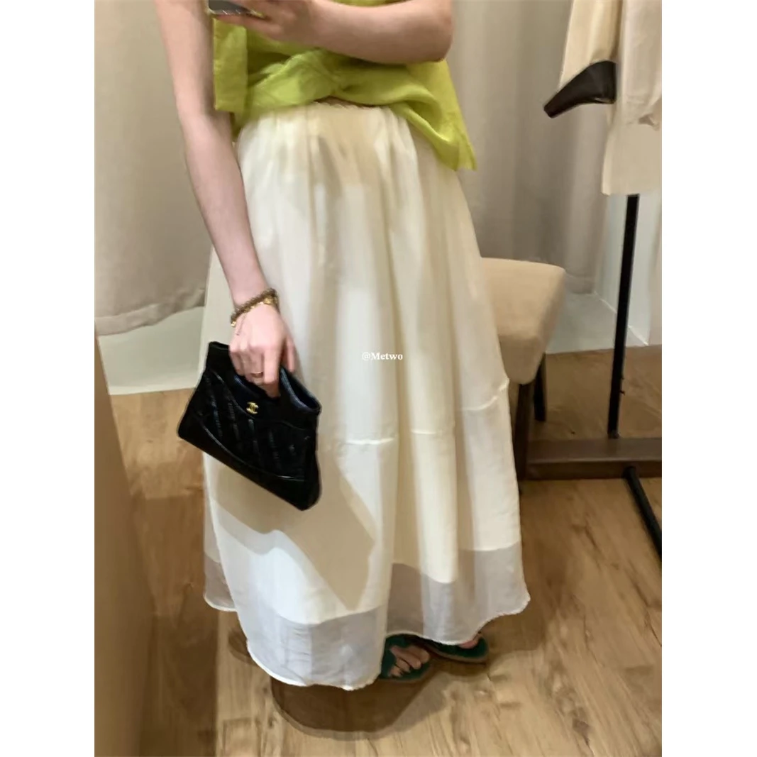 欧洲站高级质感花苞纱女2025夏季高腰显瘦法式仙女温柔灯笼半身裙