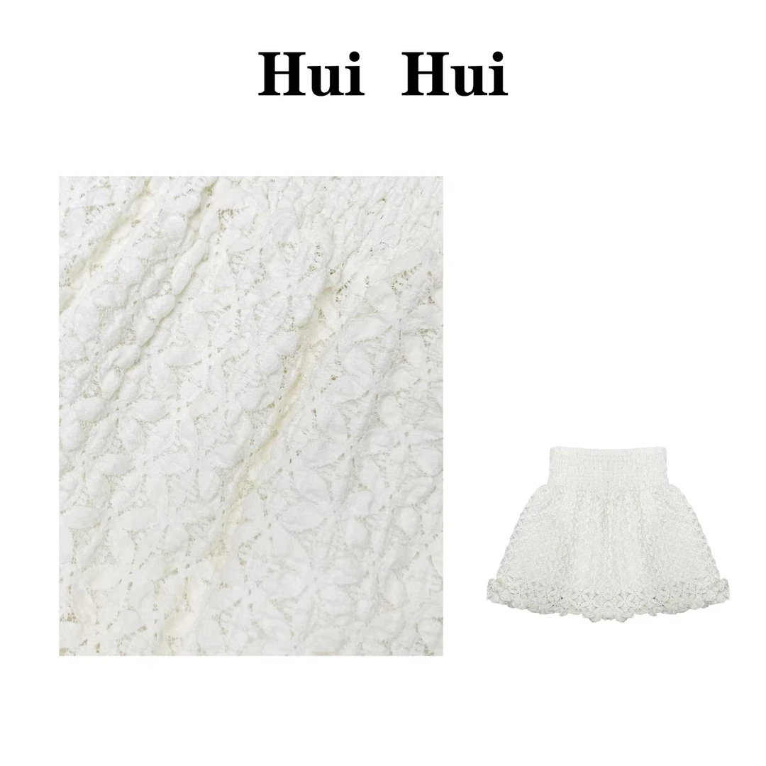 短裙蕾丝高腰薄款A型A字裙半身裙白色J6021