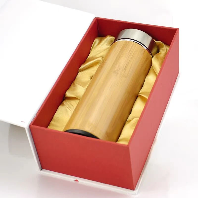 礼盒装创意原竹保温杯高档伴手礼手提婚庆刻字家用结婚情侣