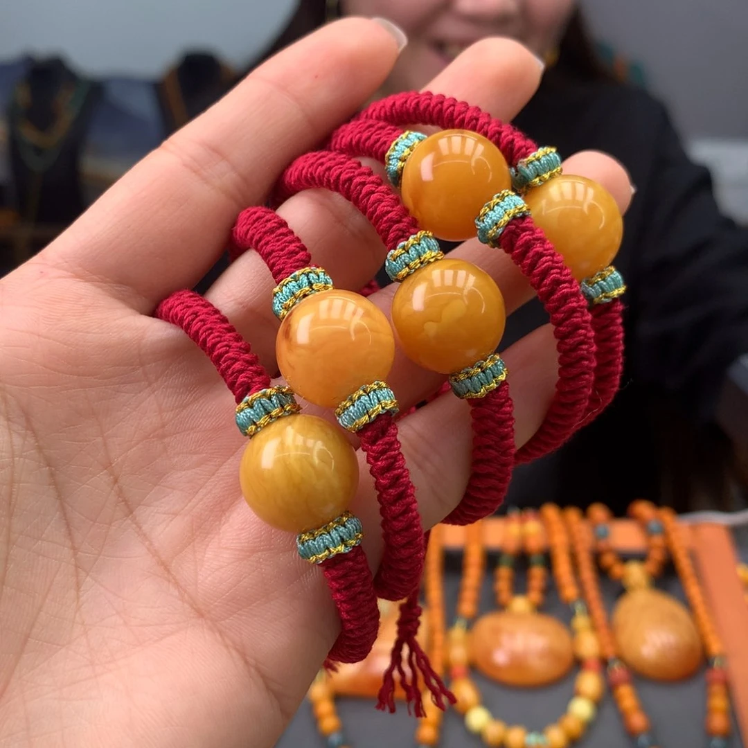 蜜蜡手绳未镶嵌多样性发一