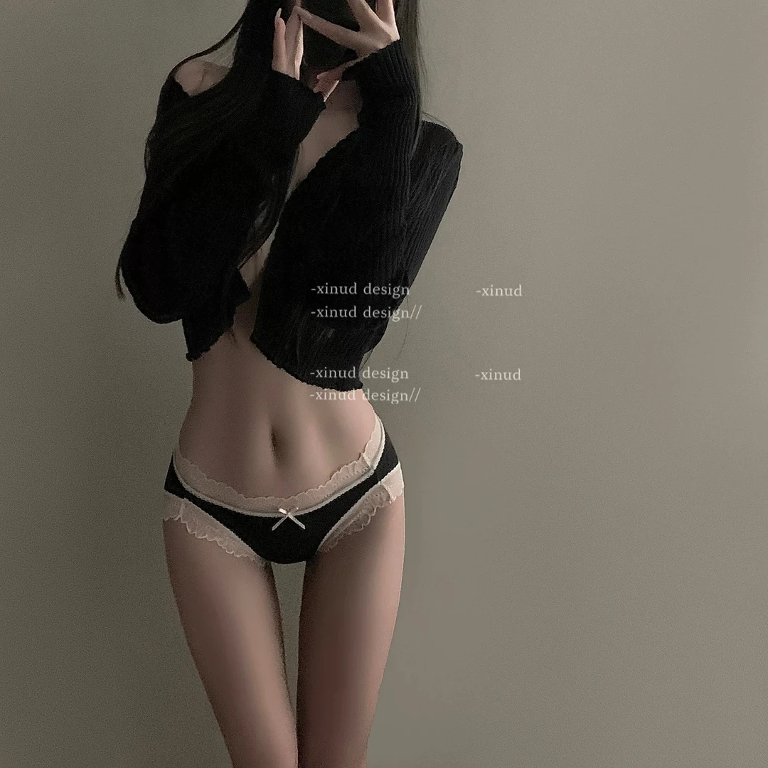 甜欲精灵*蕾丝边裤衩新款夏季简约小众内裤舒适无痕纯欲三角裤