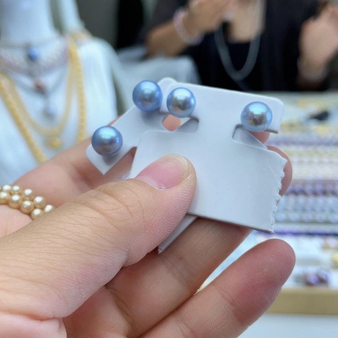 银S925镶嵌淡水珍珠耳饰