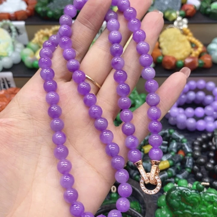 爱***方翡翠未镶嵌颈饰项链9