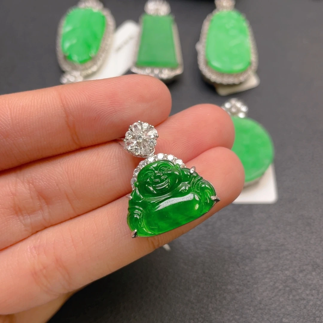 翡翠银S925镶嵌颈饰