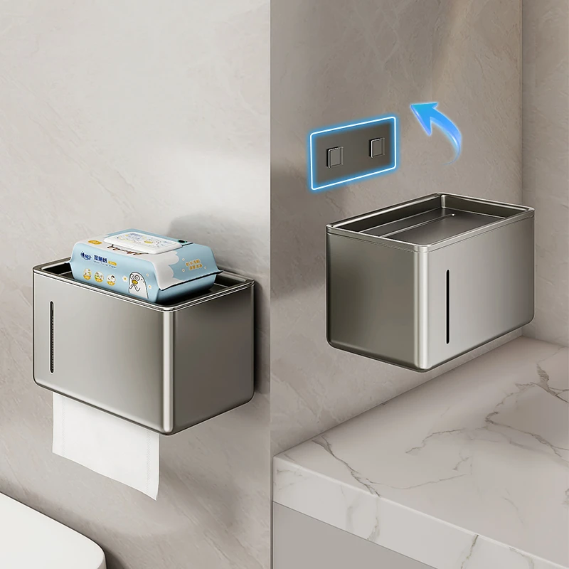 优勤卫生间厕纸盒免打孔防水卷纸抽纸手纸架壁挂厕所纸巾盒置物架