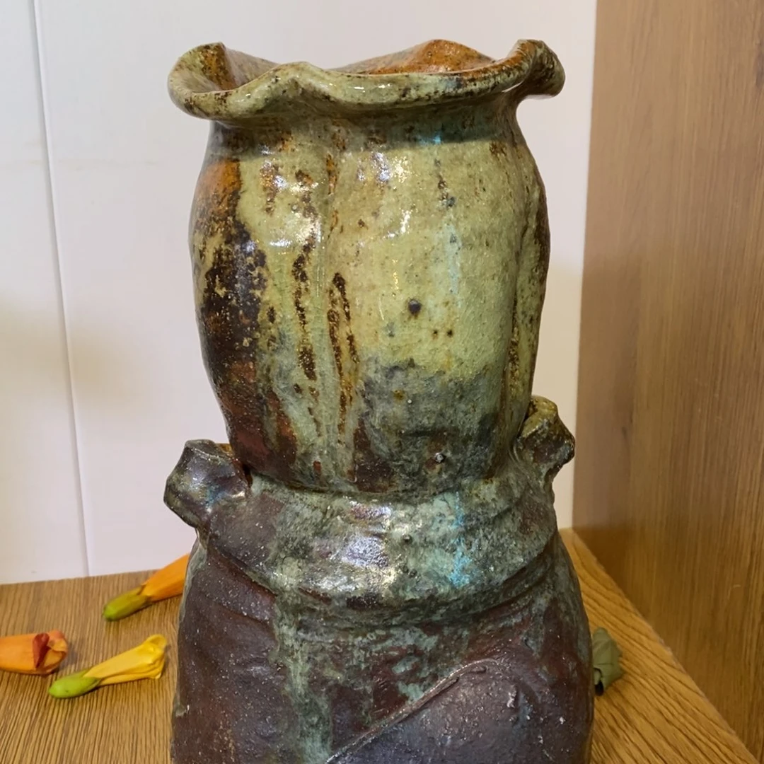 瓷片伊贺烧福袋花器