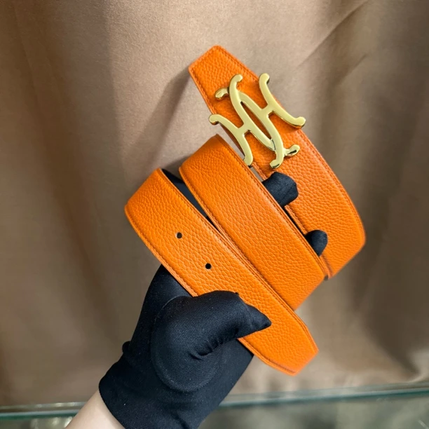 新款男女通用高档皮带休闲工字扣H扣牛皮腰带青中年商务情侣韩潮