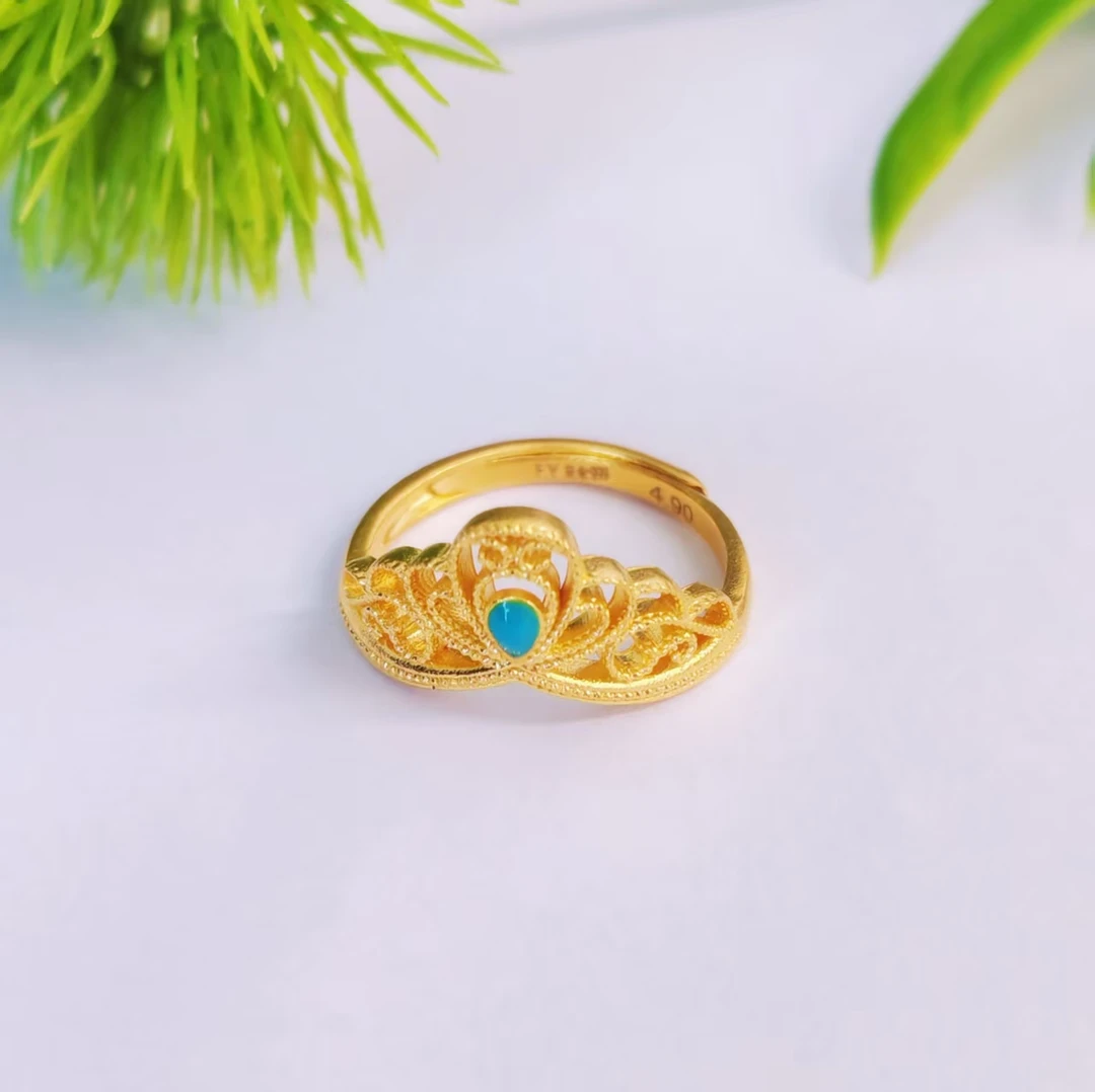 【富远黄金】足金珐琅皇冠活口戒指FYHJ01010355